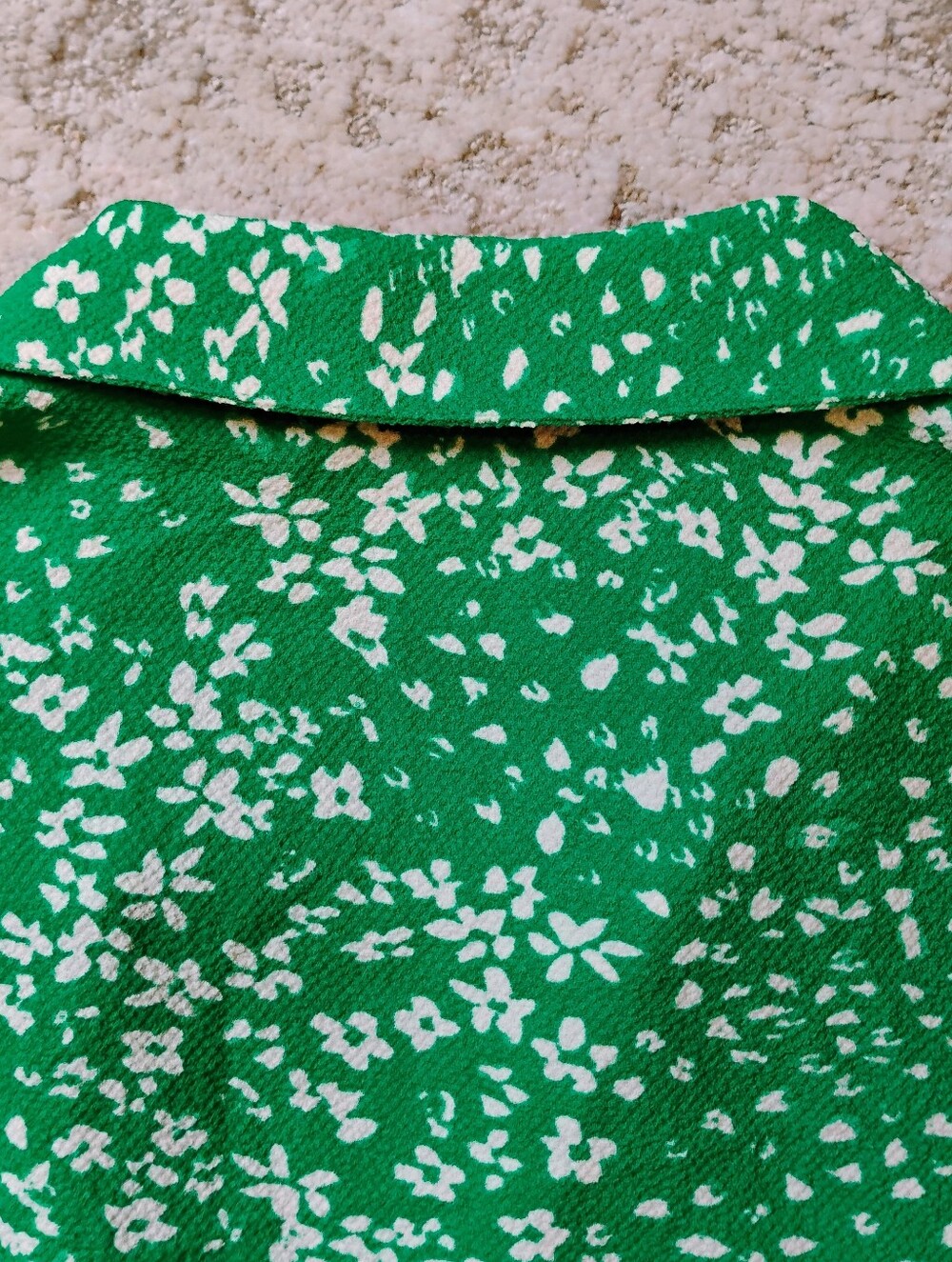 NWT 8 DKNY Green And White Floral 3/4 Sleeve Button Front Midi Shirt Dress NEW - Picture 10 of 13